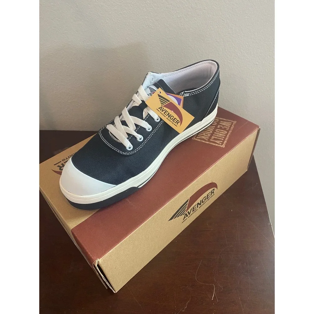 Avenger A320 Blade Mens Aluminum Safety Toe Work Shoes Black Canvas EH SR 12 M